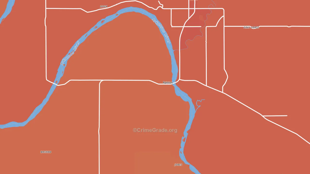 Ralston, OK Map of Murder Rates