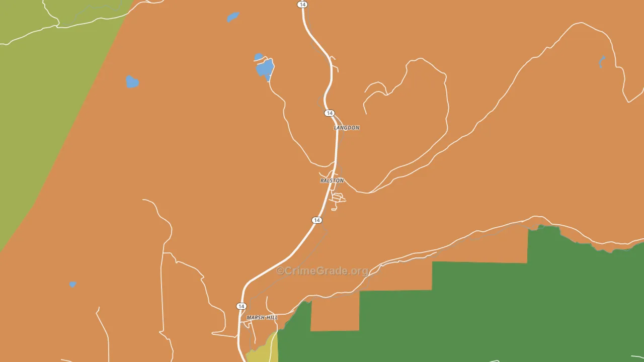 Ralston, PA Map of Murder Rates