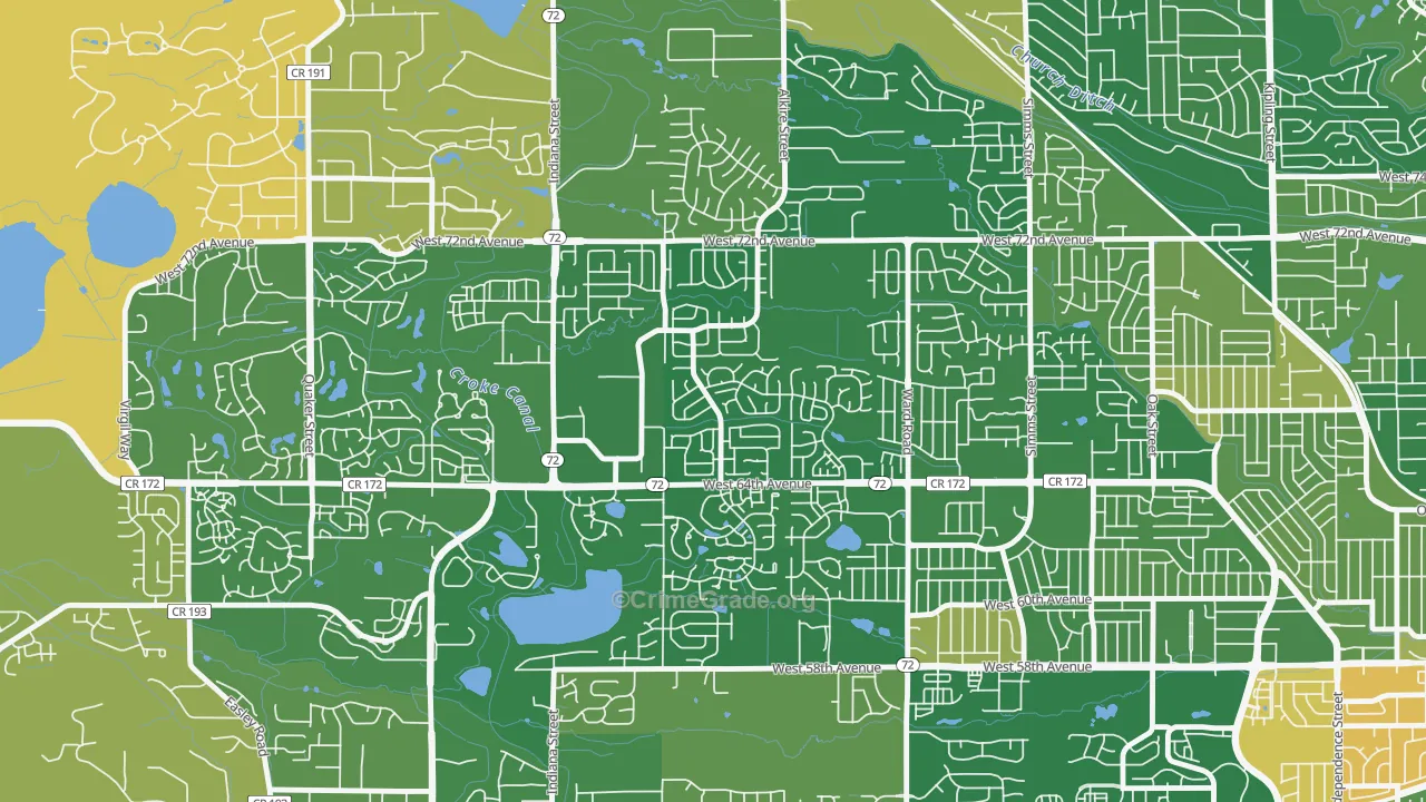 Ralston Valley, Arvada, CO Map of Murder Rates