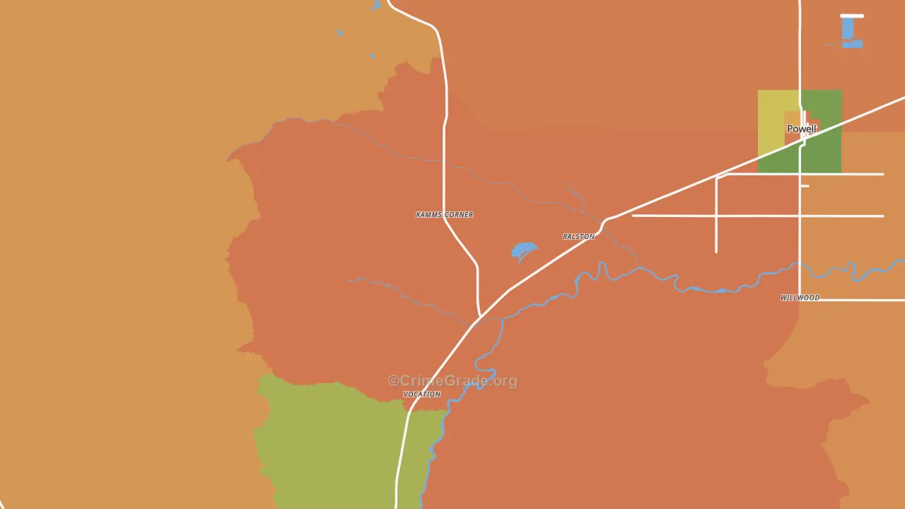 Ralston, WY Map of Murder Rates