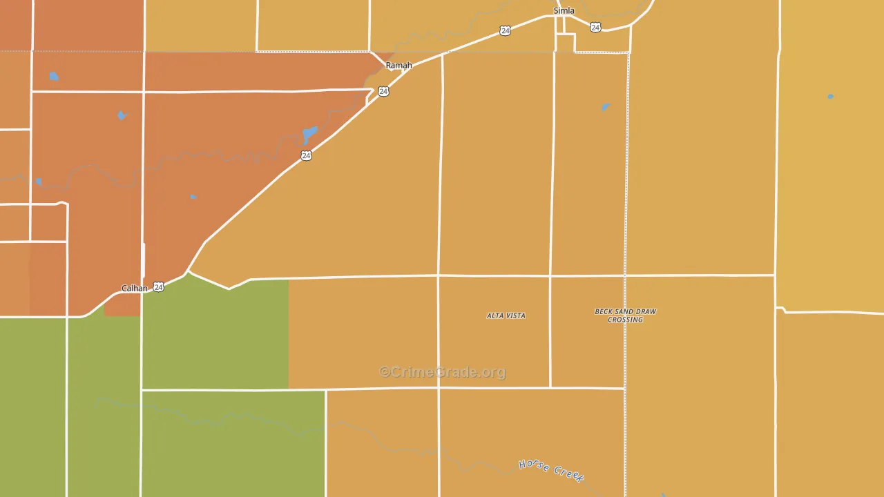 Ramah, CO Map of Murder Rates