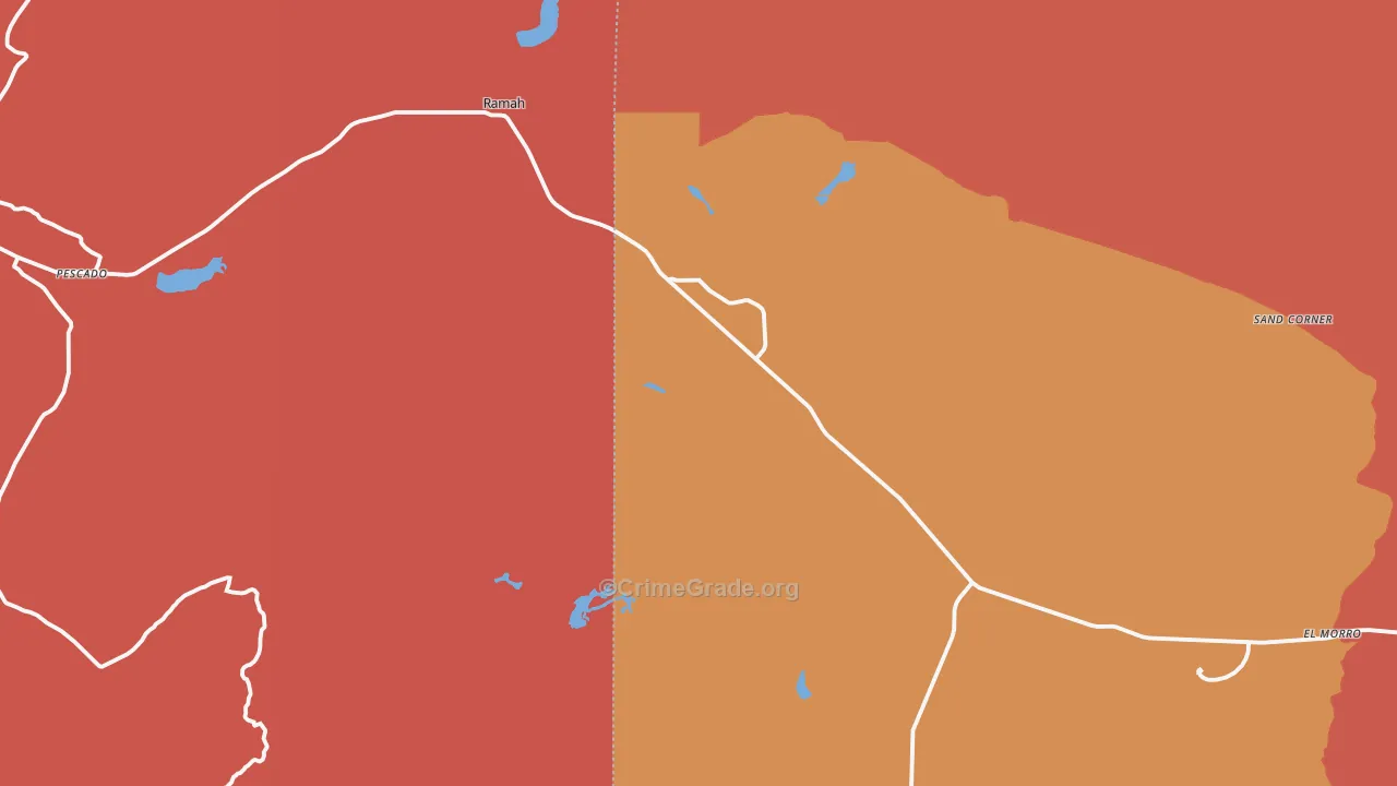 Ramah, NM Map of Murder Rates