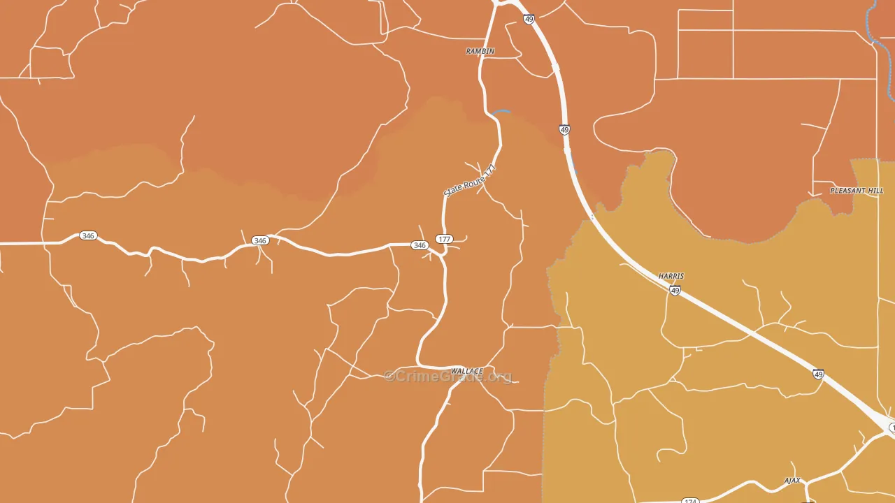 Rambin, LA Map of Murder Rates