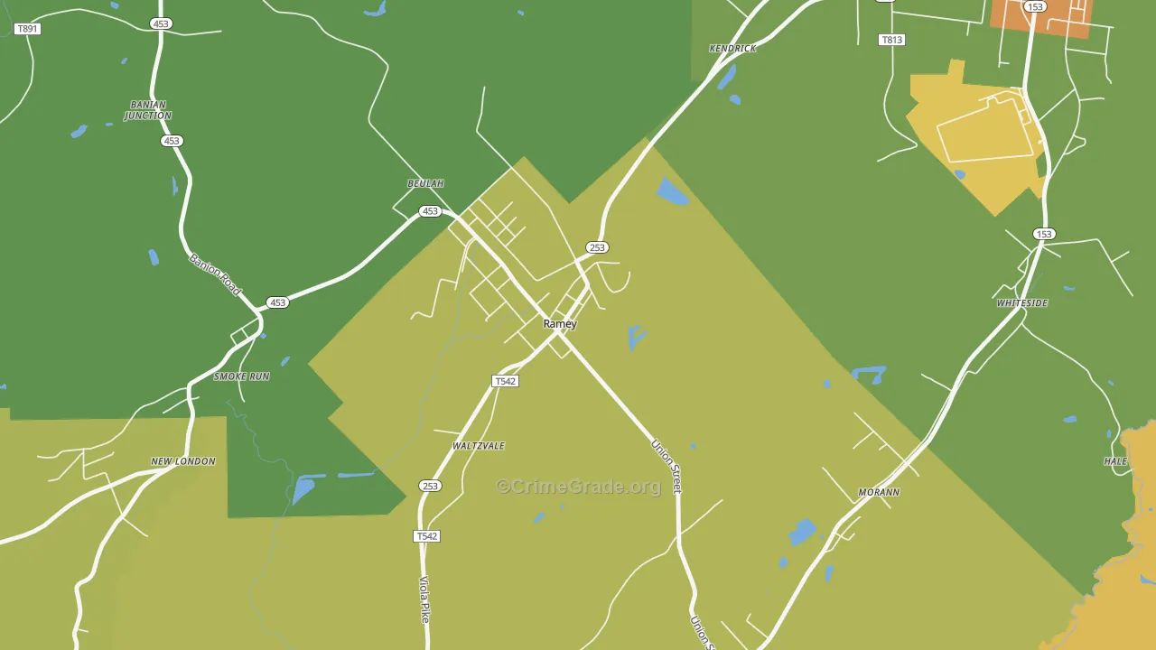 Ramey, PA Map of Murder Rates