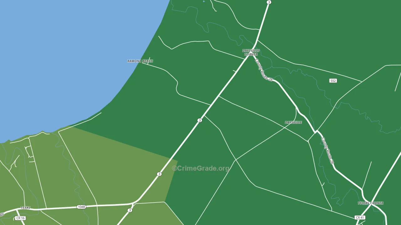 Ramona Beach, NY Map of Murder Rates