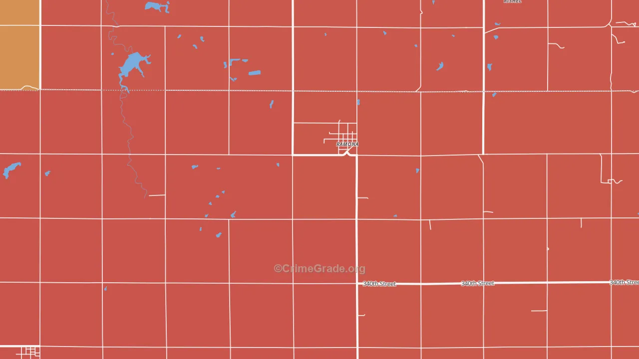 Ramona, KS Map of Murder Rates