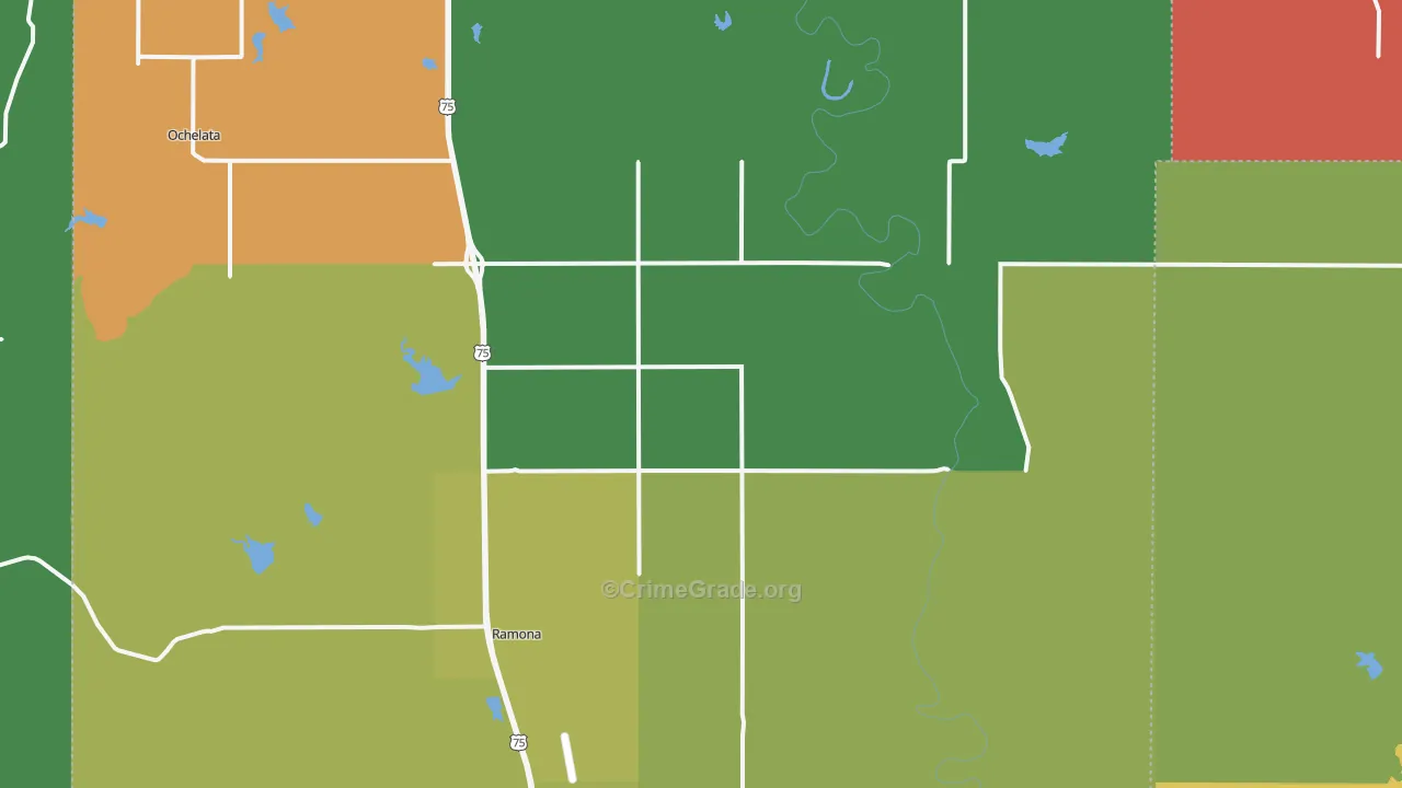 Ramona, OK Map of Murder Rates