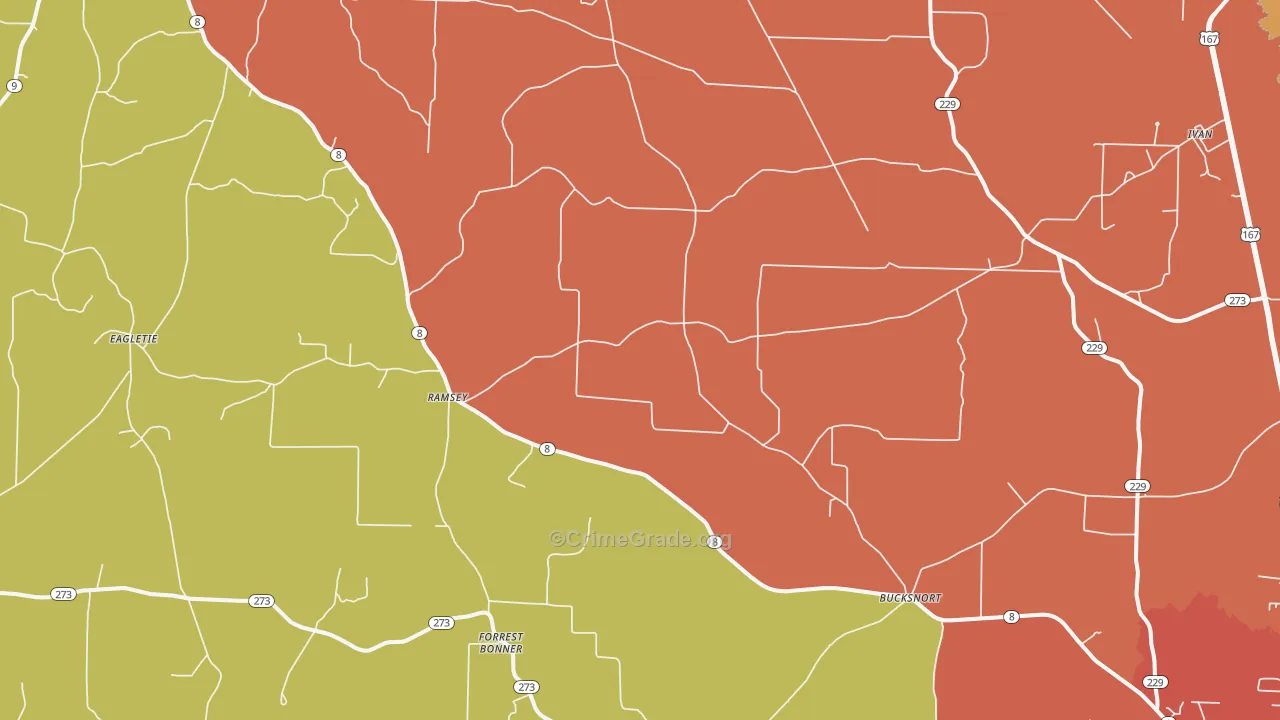 Ramsey, AR Map of Murder Rates