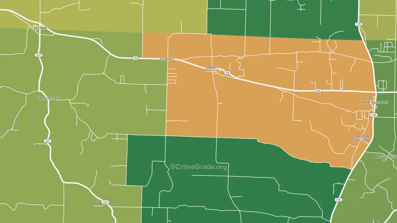 Ramsey, IN Map of Murder Rates