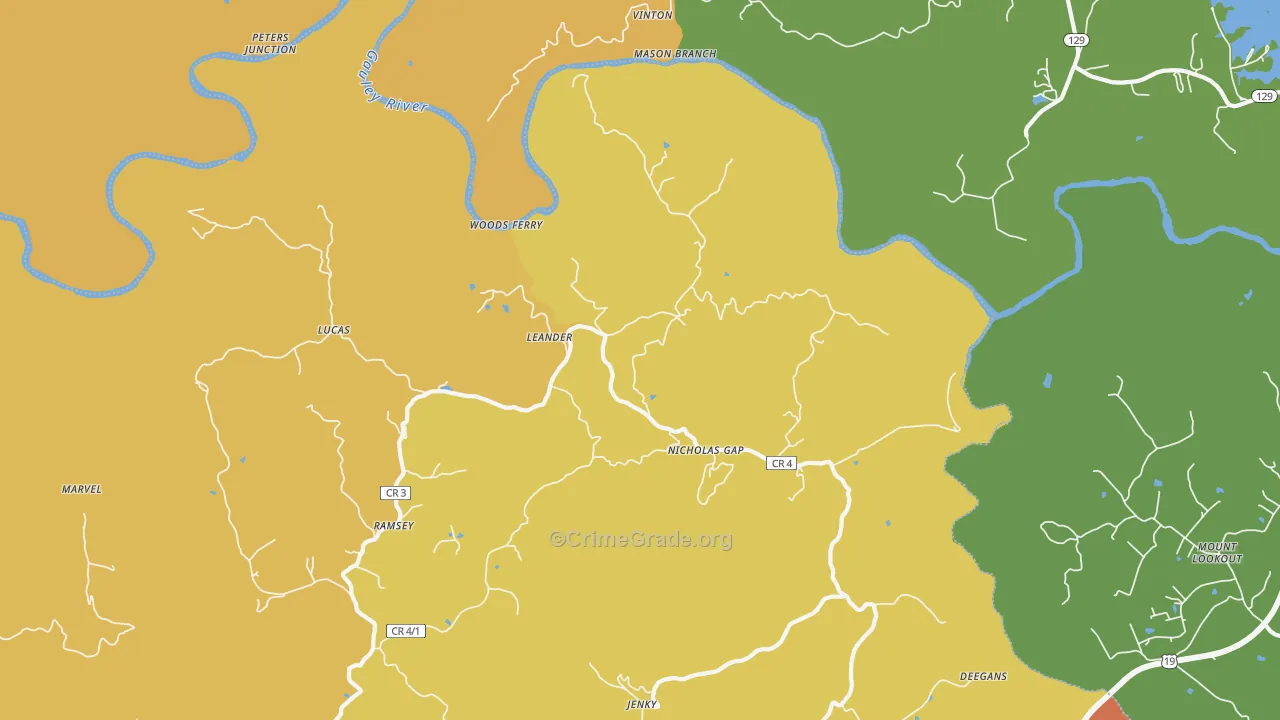 Ramsey, WV Map of Murder Rates