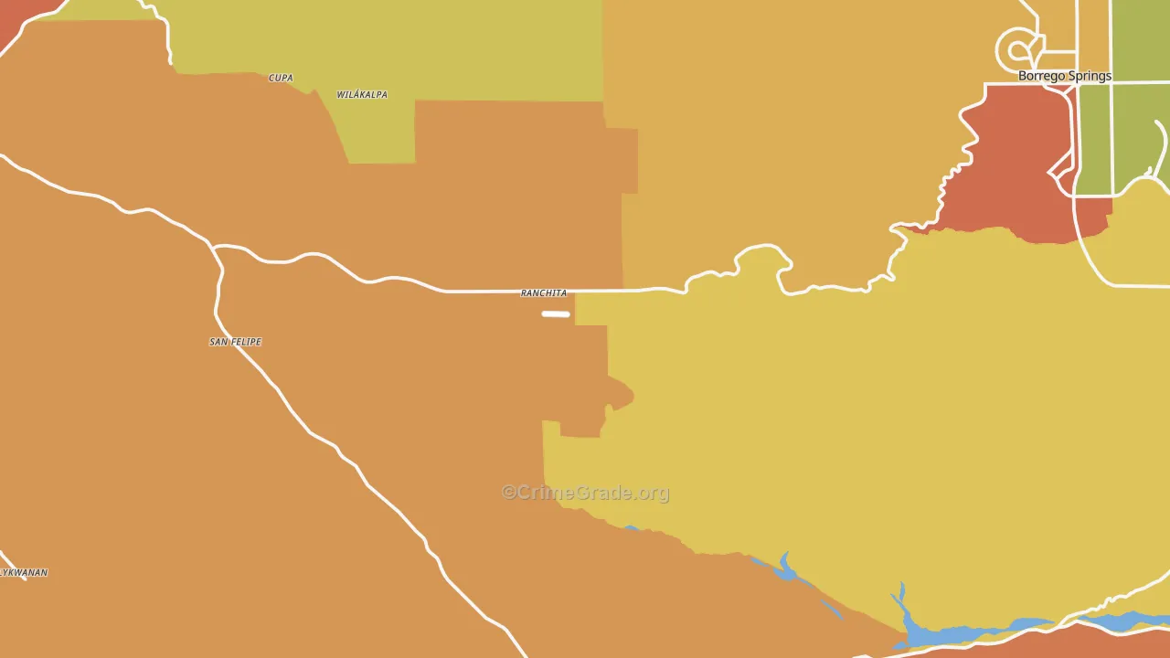 Ranchita, CA Map of Murder Rates