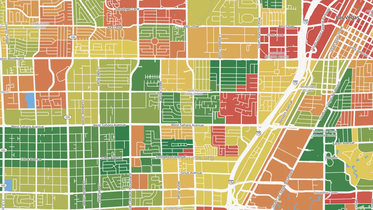 Rancho Charleston, Las Vegas, NV Map of Murder Rates