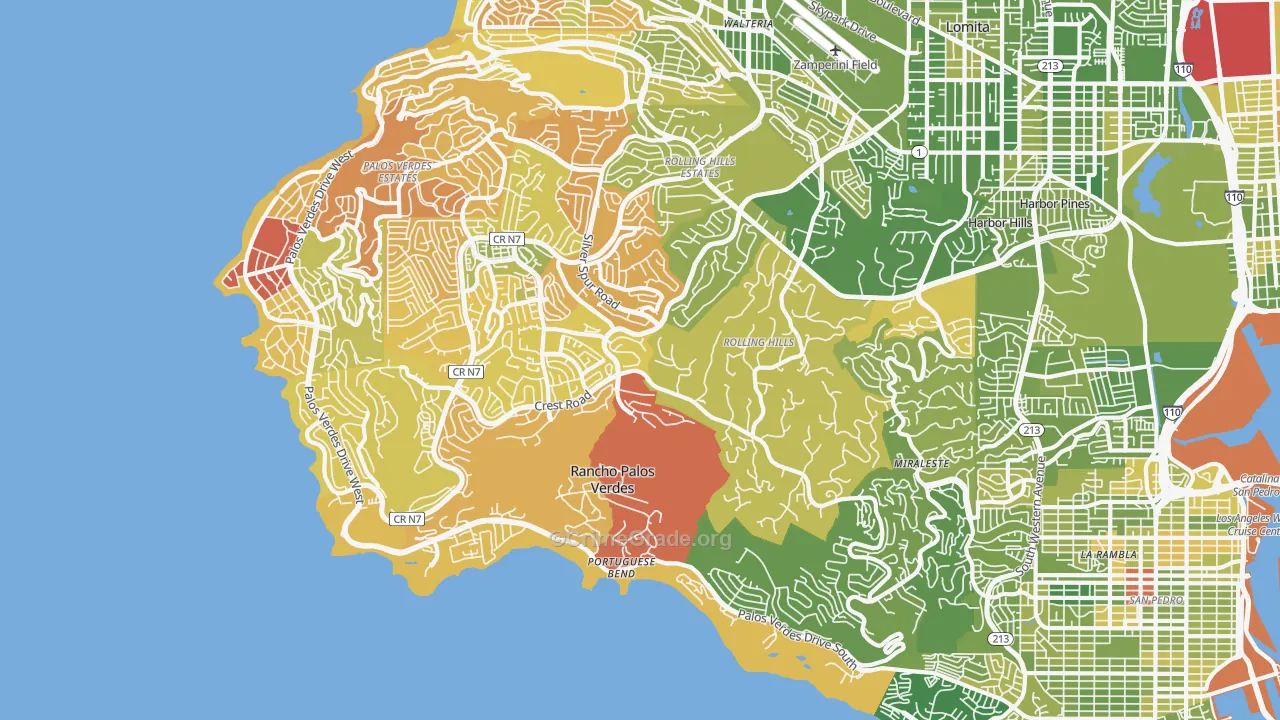 Rancho Palos Verdes, CA Map of Murder Rates