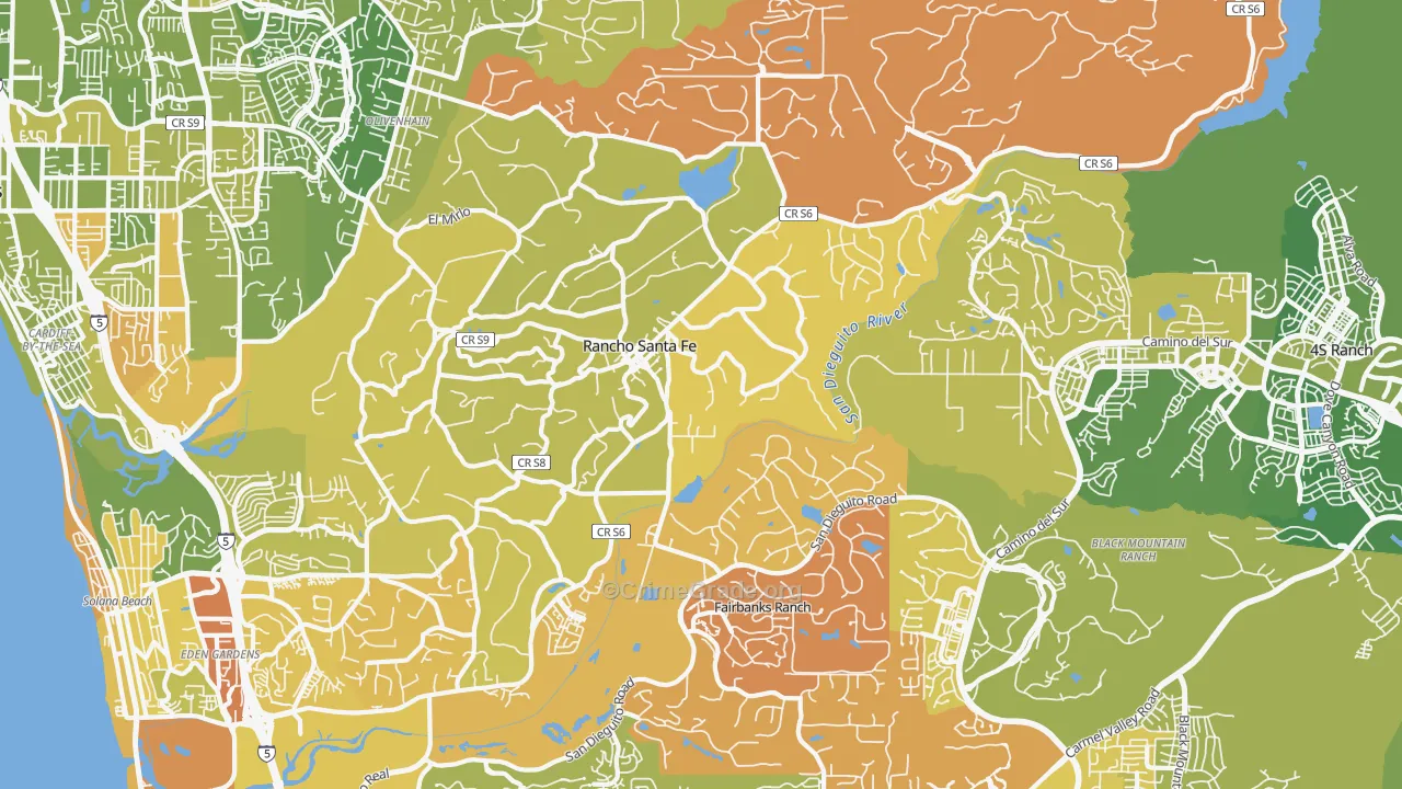 Rancho Santa Fe, CA Map of Murder Rates