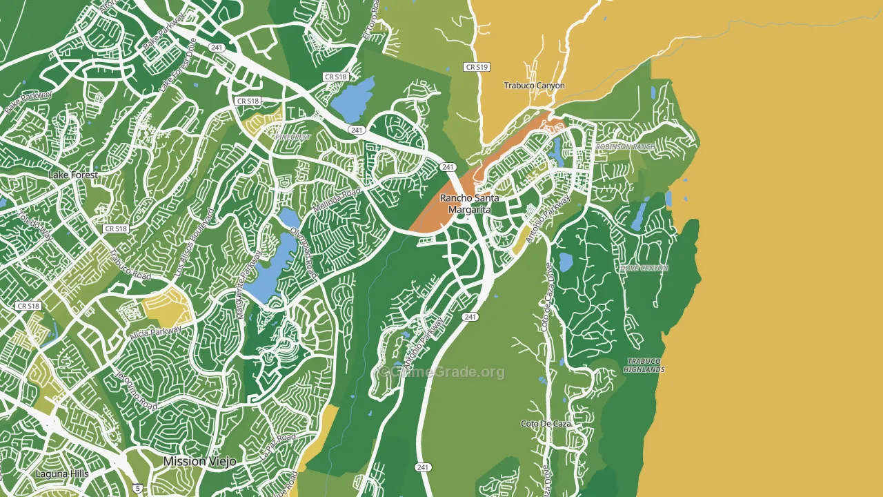 Rancho Santa Margarita, CA Map of Murder Rates
