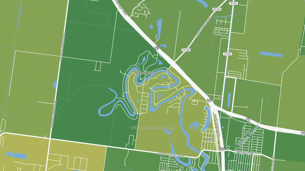 Rancho Viejo, TX Map of Murder Rates