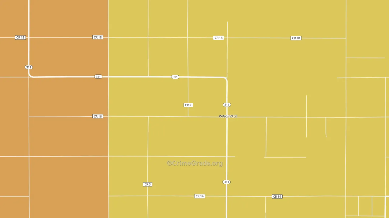 Ranchvale, NM Map of Murder Rates