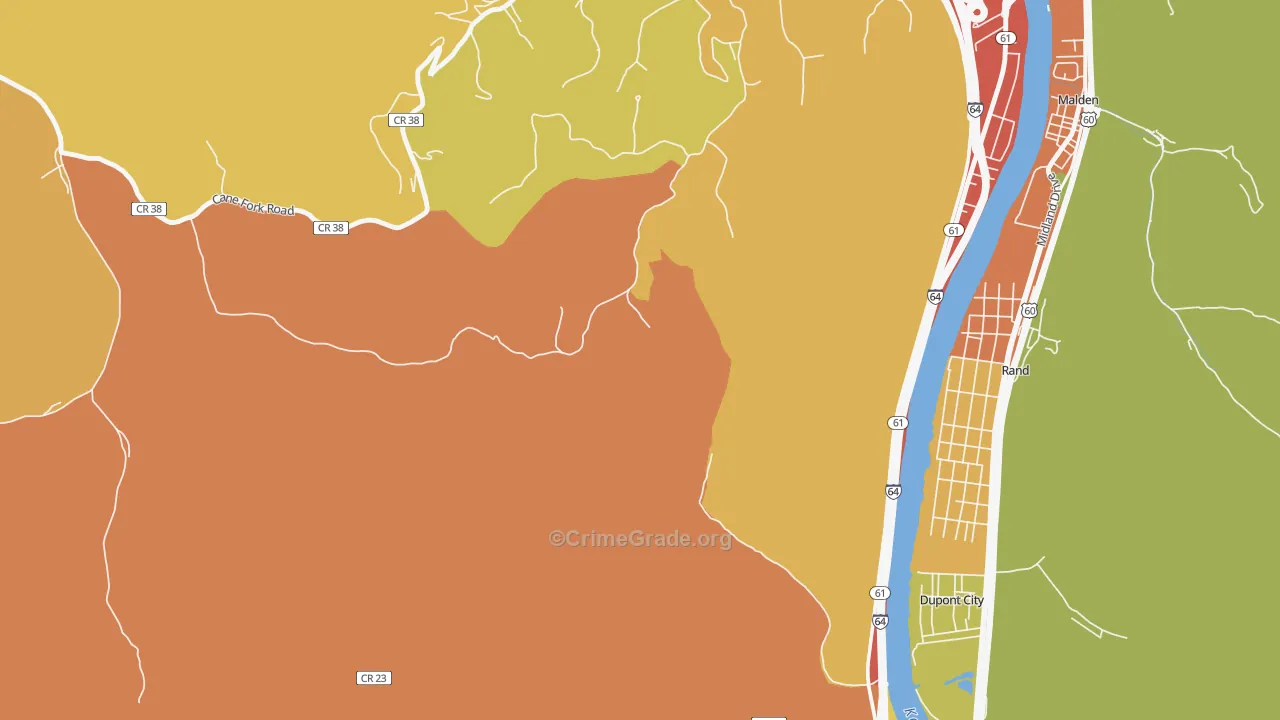 Rand, WV Map of Murder Rates