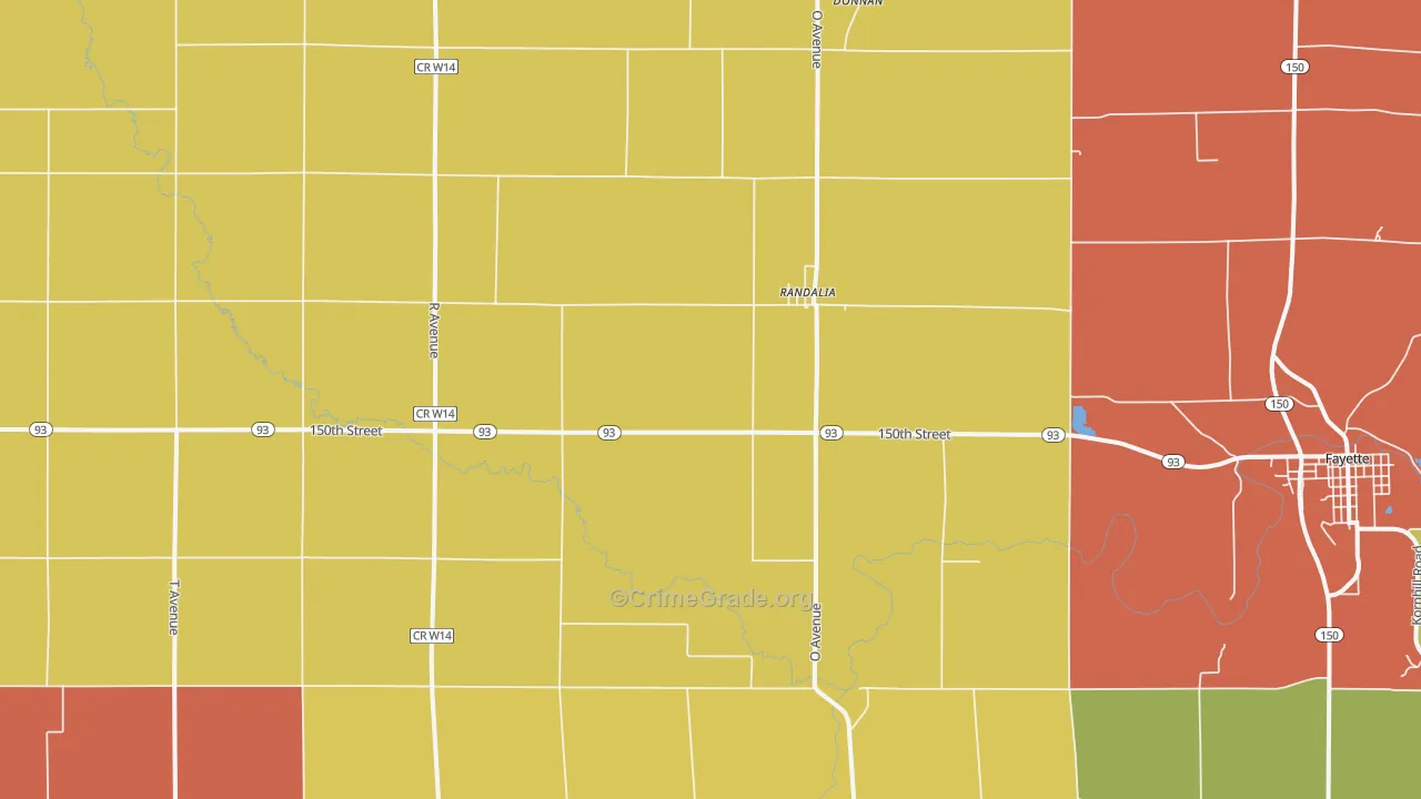 Randalia, IA Map of Murder Rates