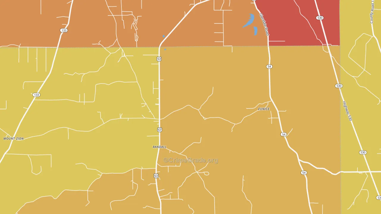 Randall, AR Map of Murder Rates