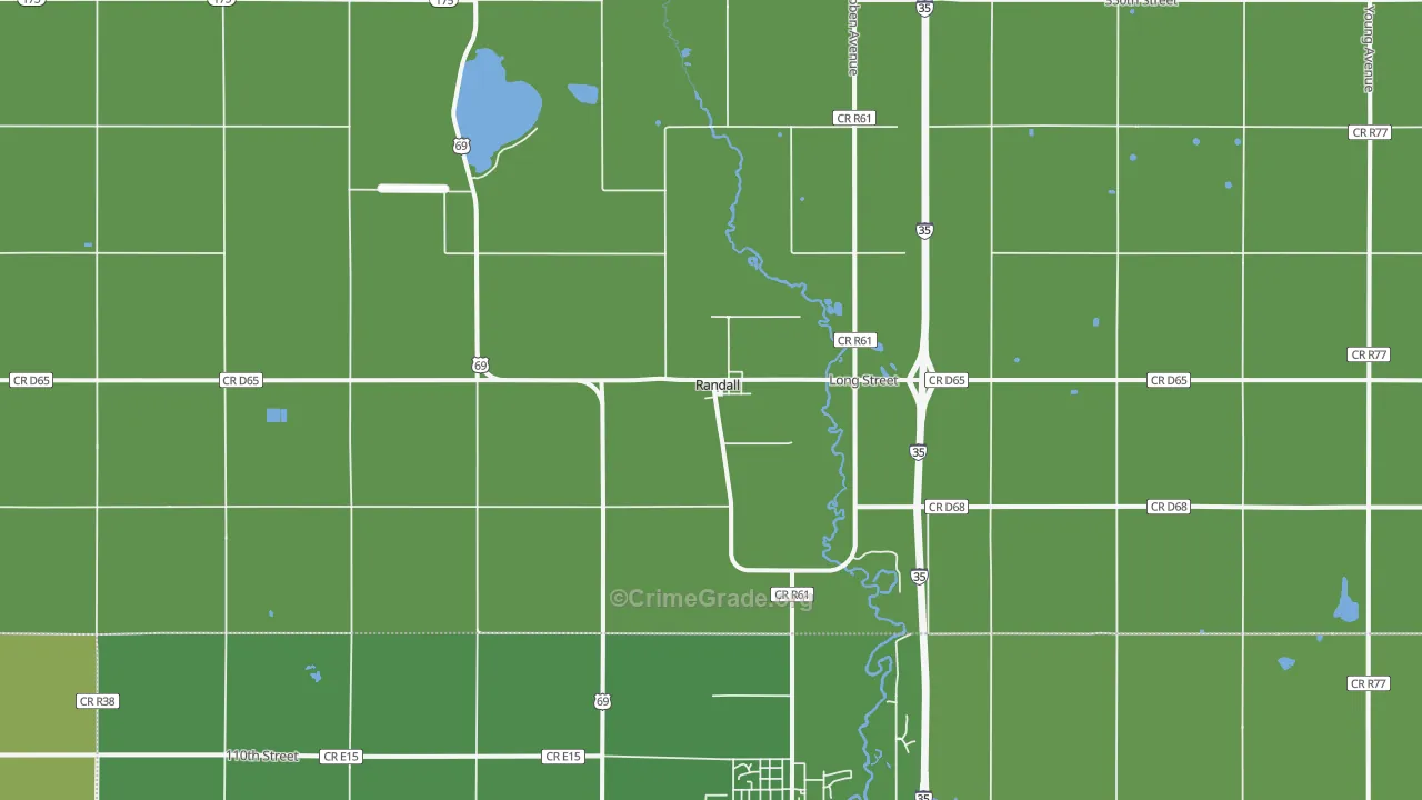 Randall, IA Map of Murder Rates