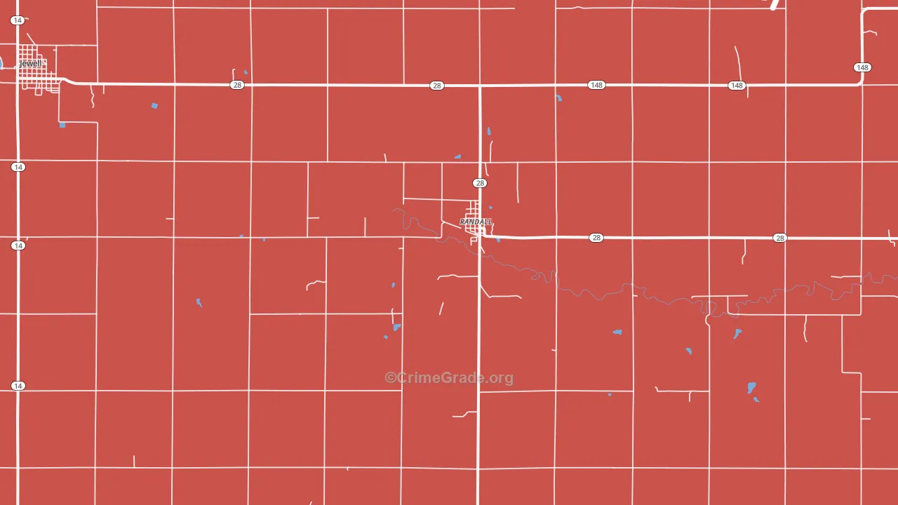 Randall, KS Map of Murder Rates