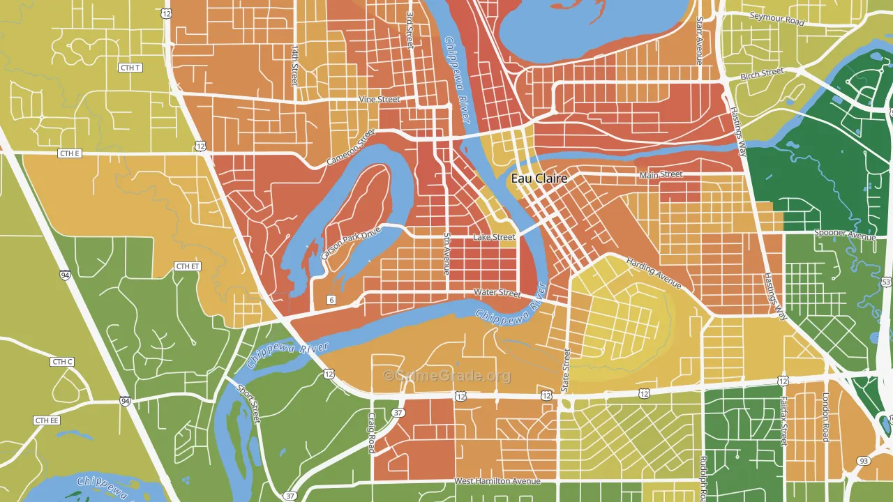 Randall Park, Eau Claire, WI Map of Murder Rates