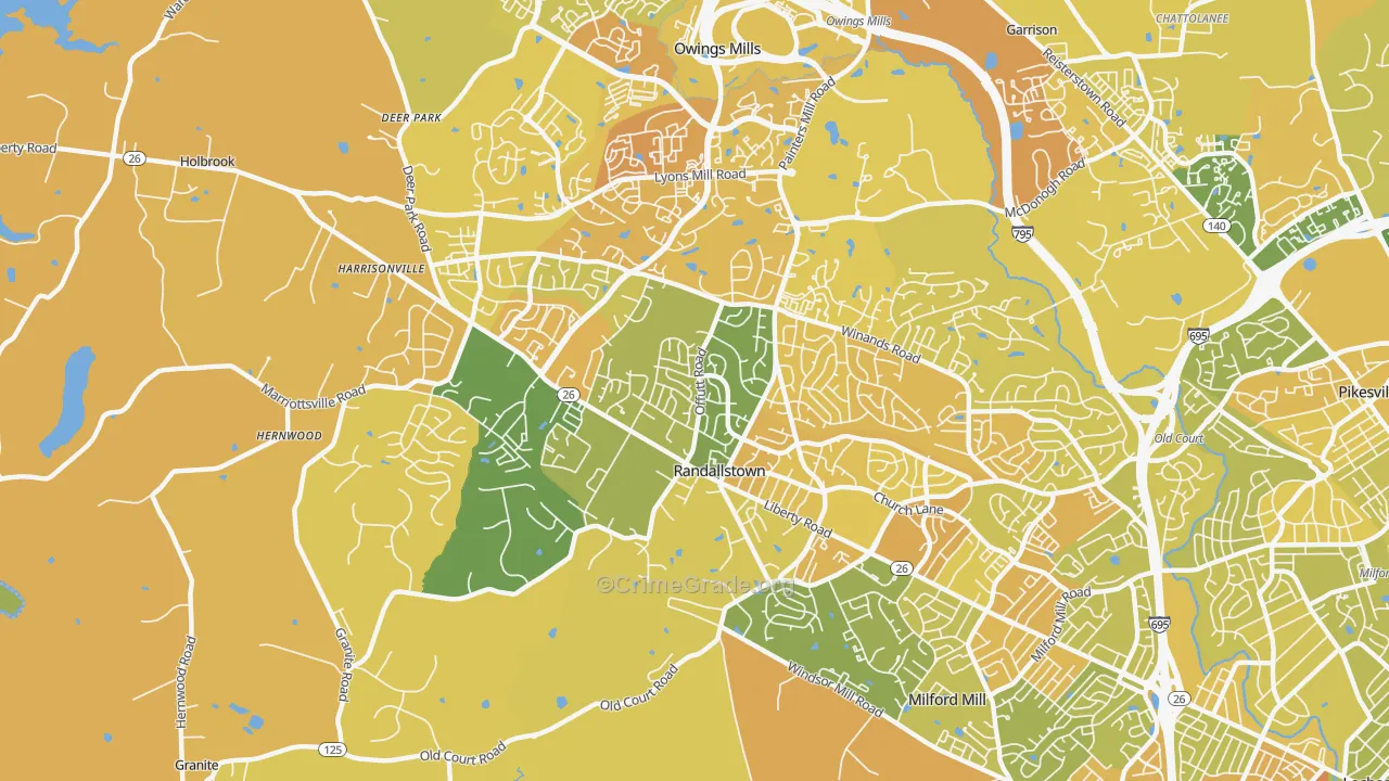 Randallstown, MD Map of Murder Rates