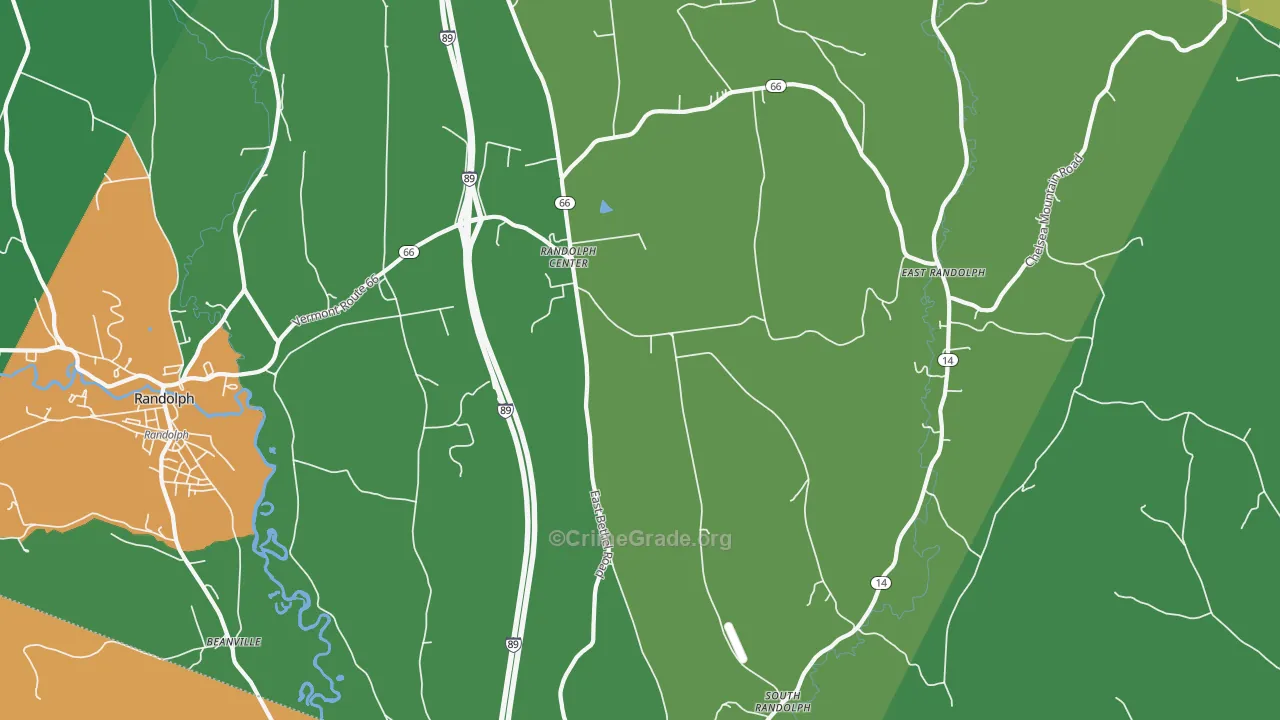 Randolph Center, VT Map of Murder Rates