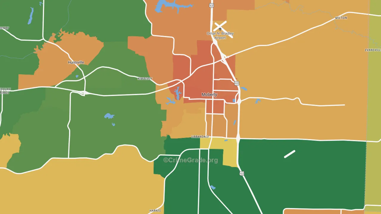 Randolph County, MO Map of Murder Rates
