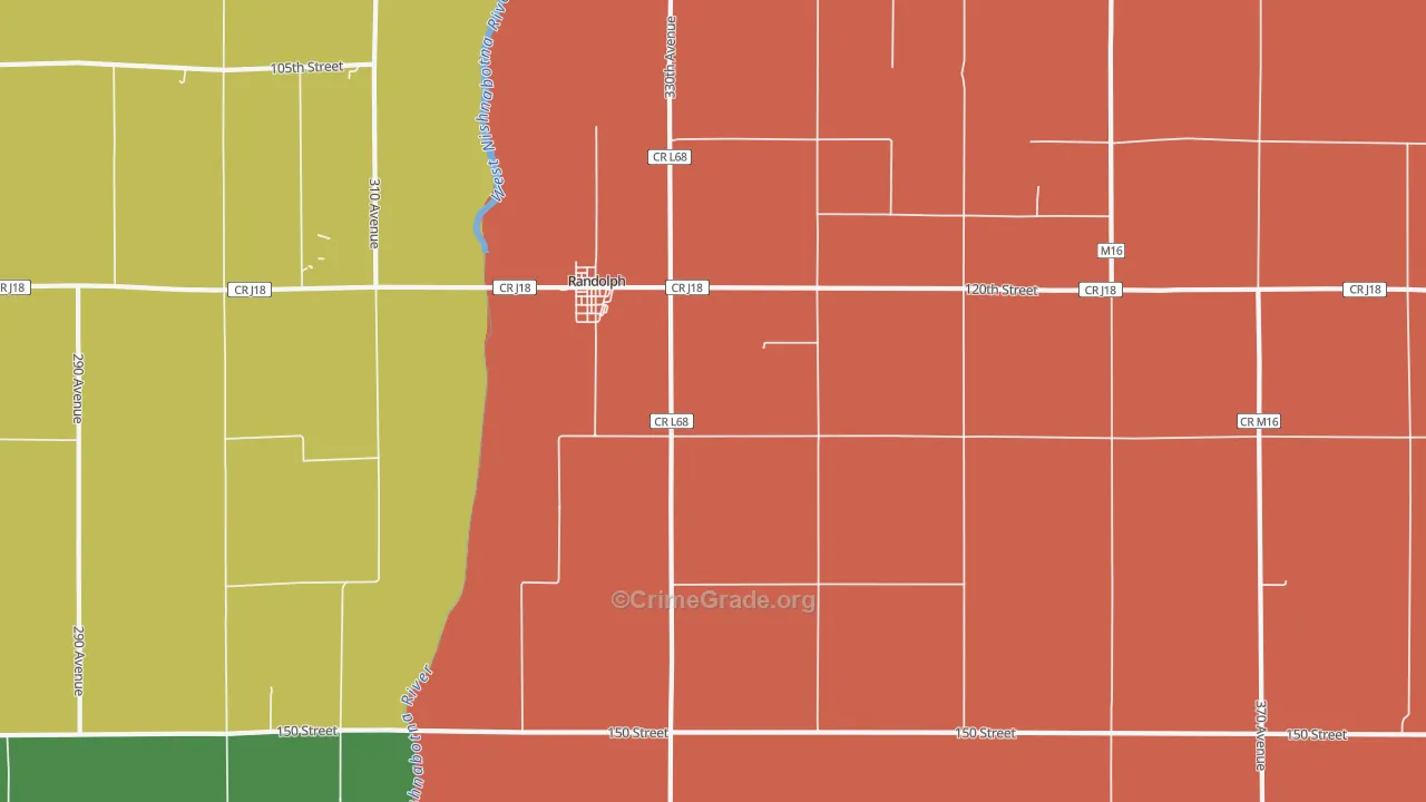 Randolph, IA Map of Murder Rates