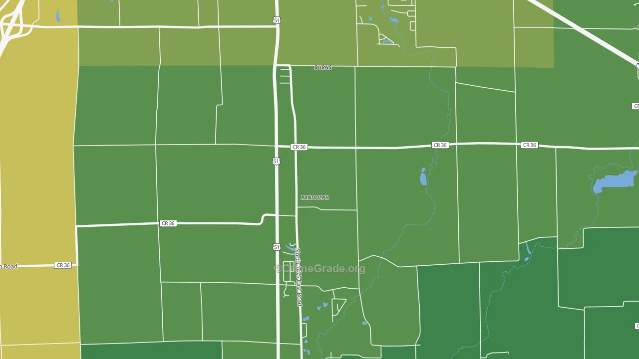 Randolph, IL Map of Murder Rates