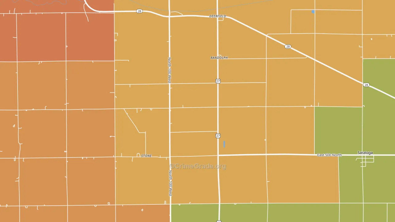 Randolph, IN Map of Murder Rates