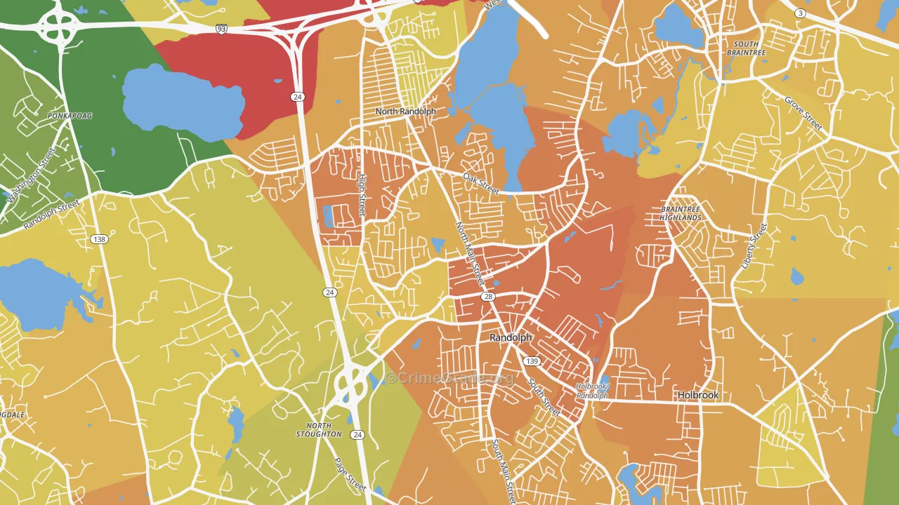 Randolph, MA Map of Murder Rates