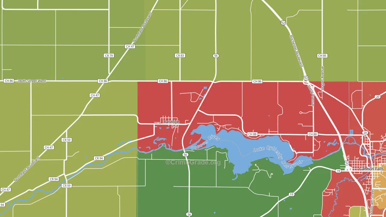 Randolph, MN Map of Murder Rates