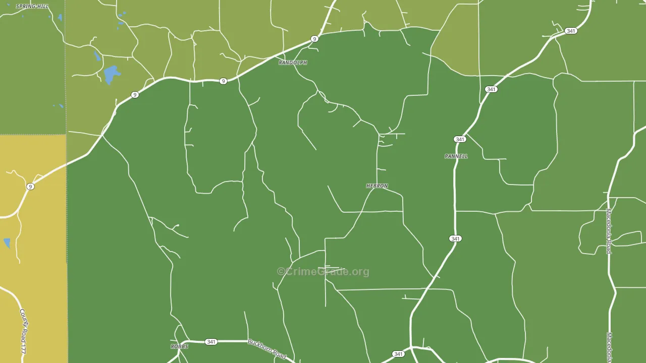 Randolph, MS Map of Murder Rates