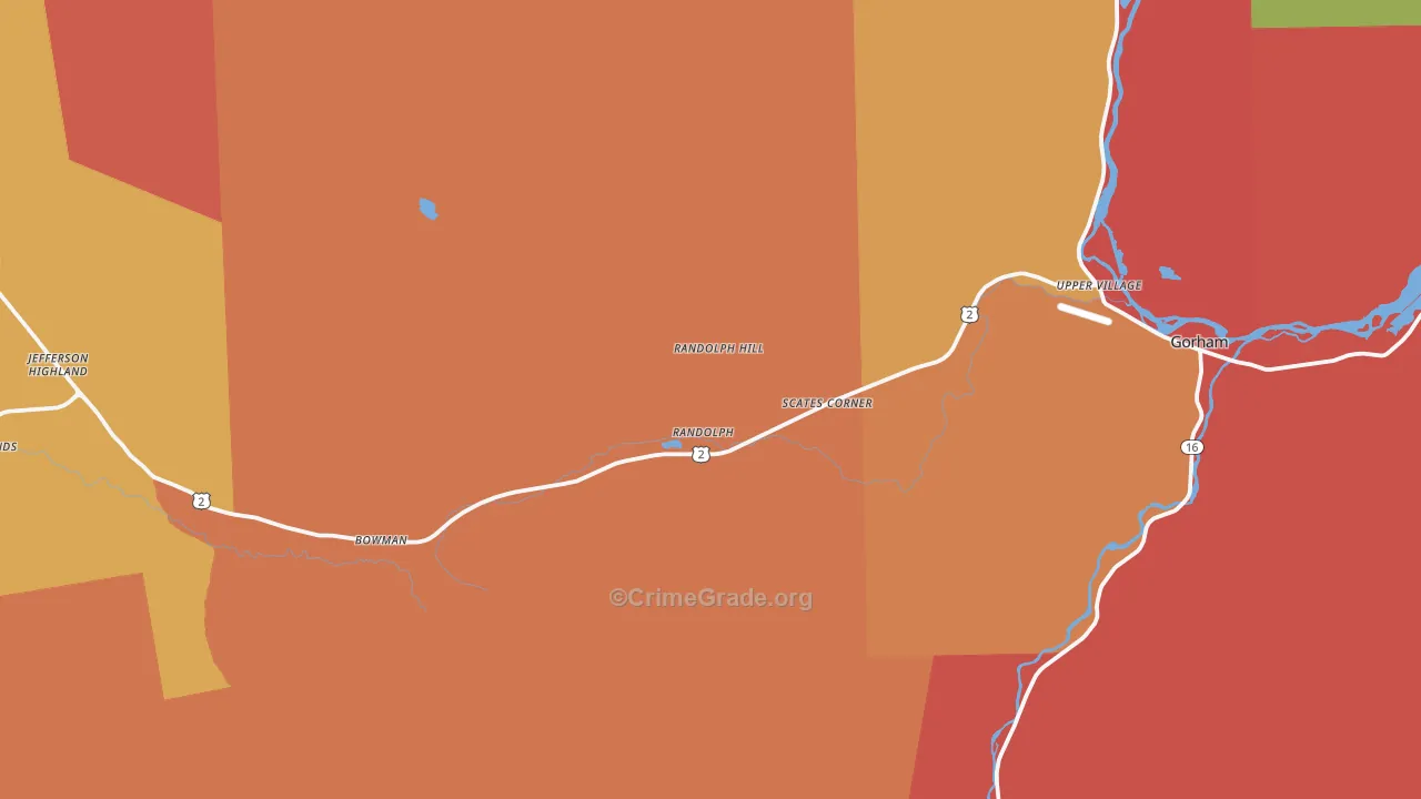 Randolph, NH Map of Murder Rates