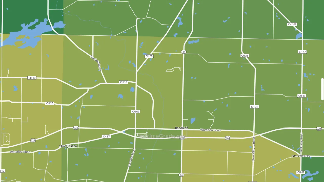 Randolph, OH Map of Murder Rates