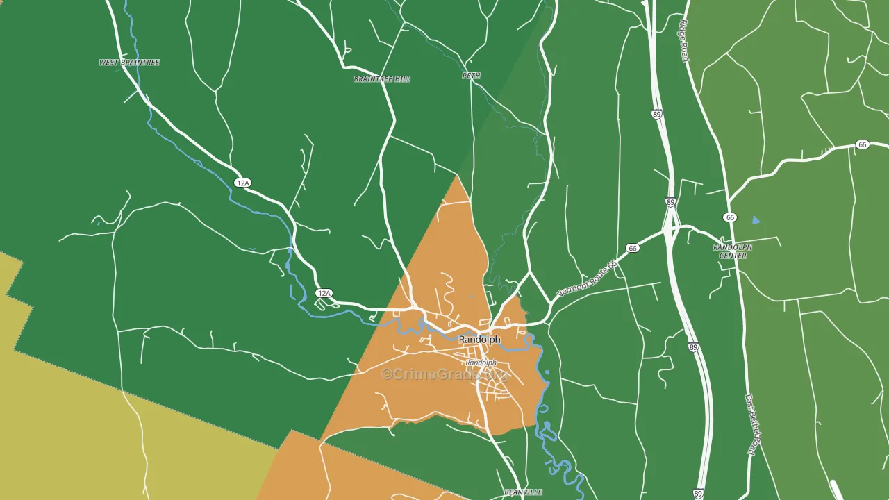 Randolph, VT Map of Murder Rates