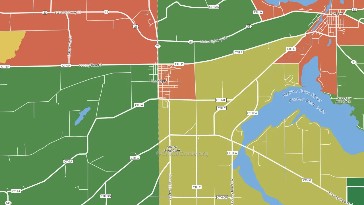 Randolph, WI Map of Murder Rates