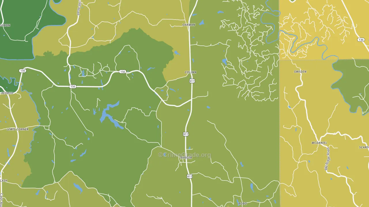 Ranger, GA Map of Murder Rates