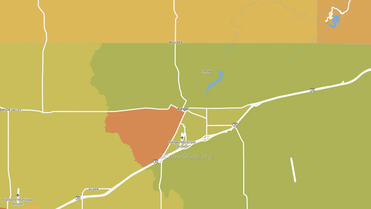 Ranger, TX Map of Murder Rates