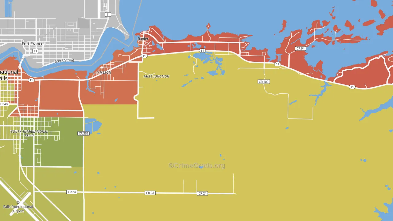 Ranier, MN Map of Murder Rates