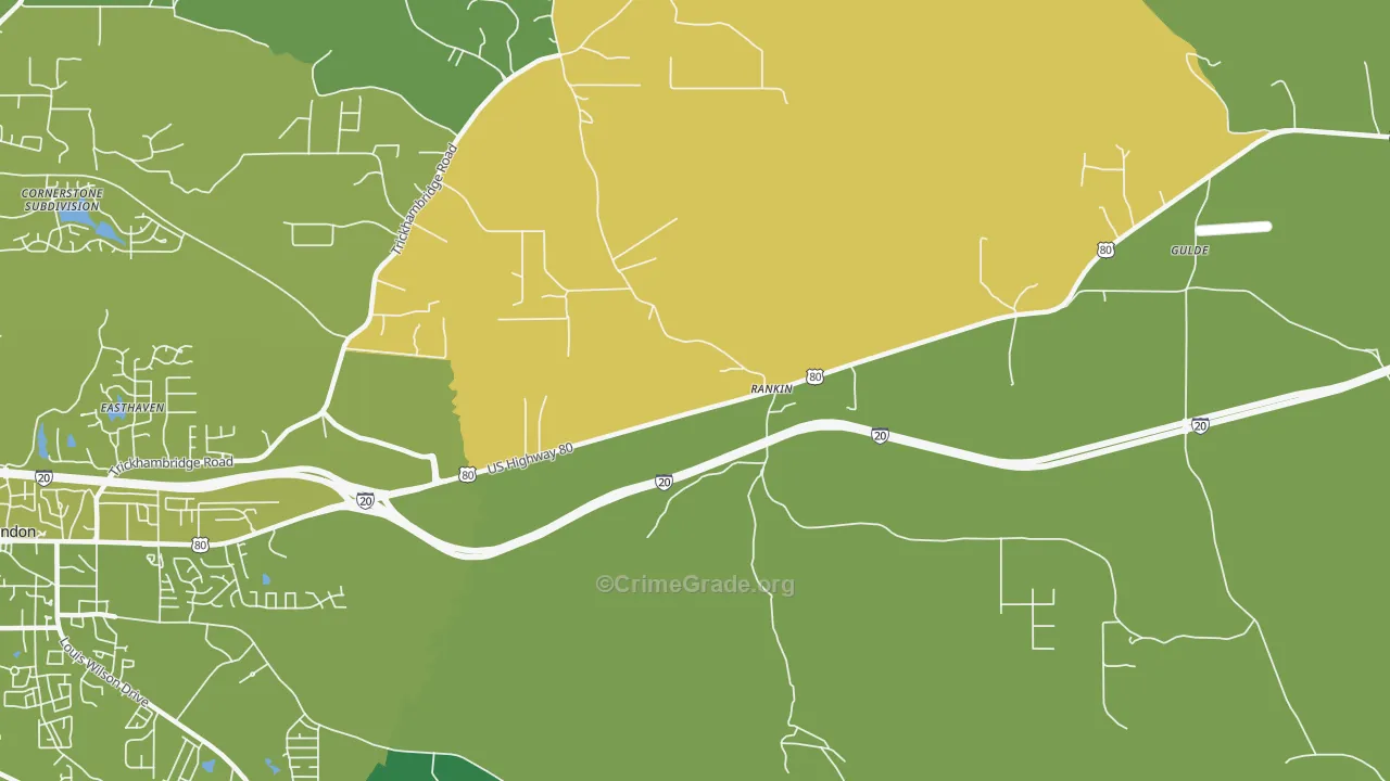 Rankin, MS Map of Murder Rates