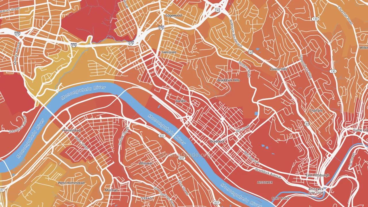 Rankin, PA Map of Murder Rates