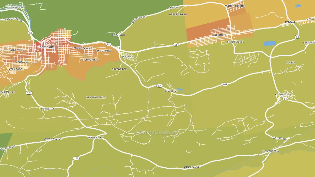 Ranshaw, PA Map of Murder Rates