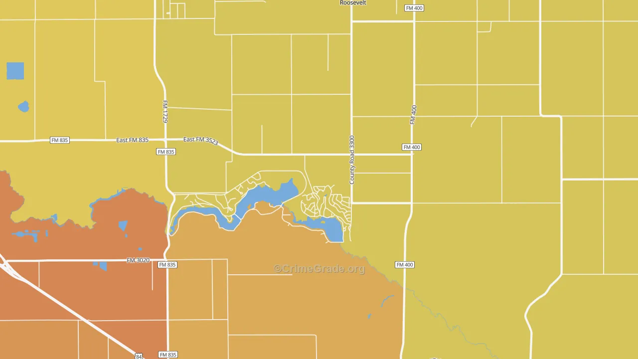 Ransom Canyon, TX Map of Murder Rates