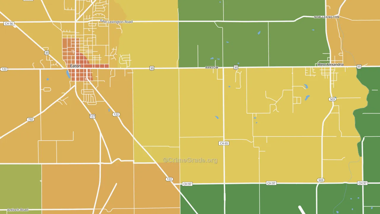 Ransom, OH Map of Murder Rates