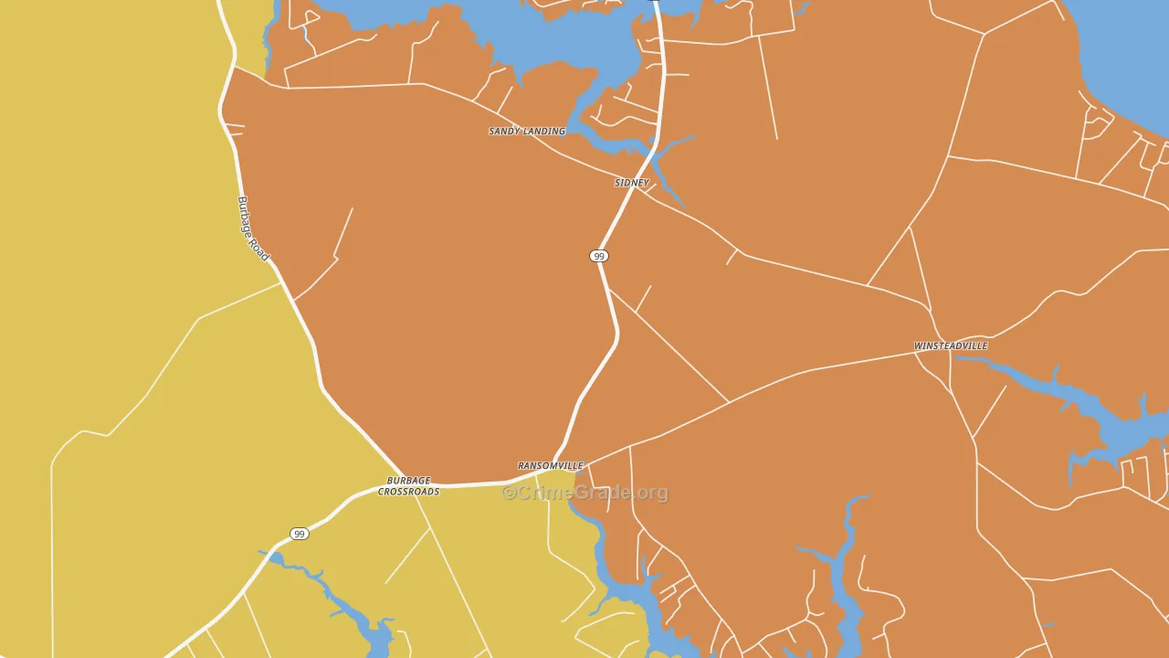 Ransomville, NC Map of Murder Rates