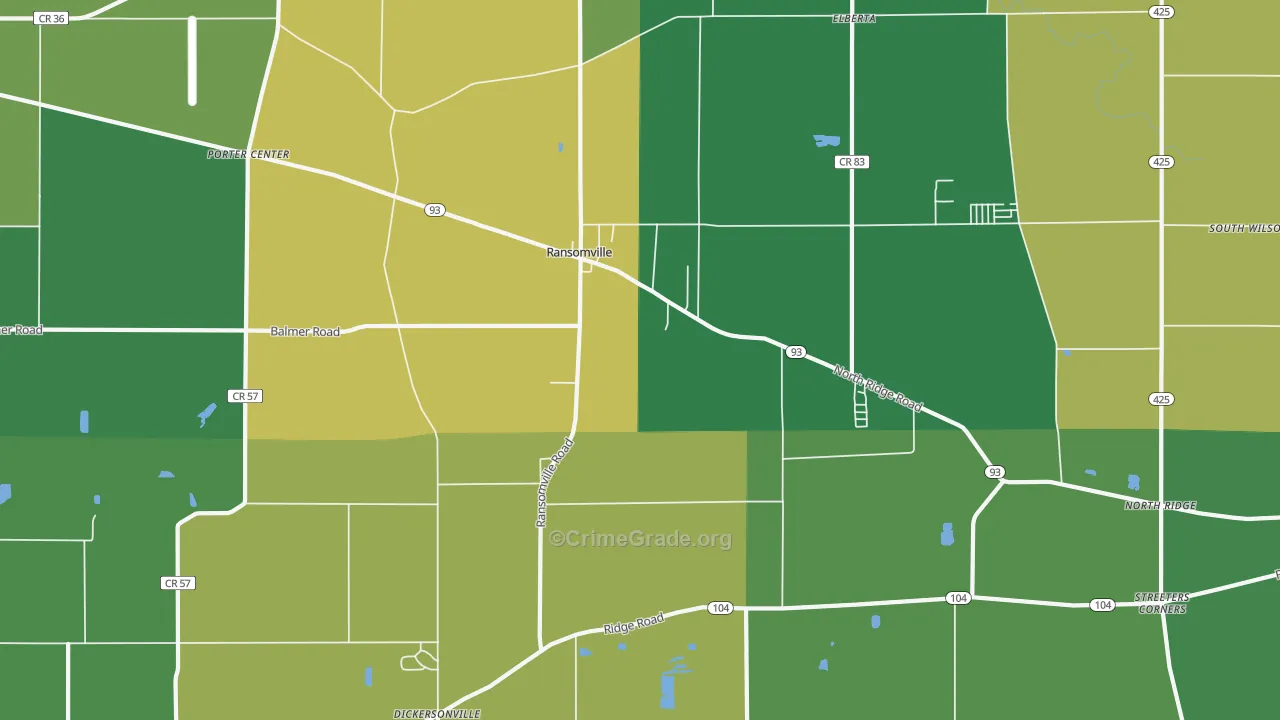 Ransomville, NY Map of Murder Rates